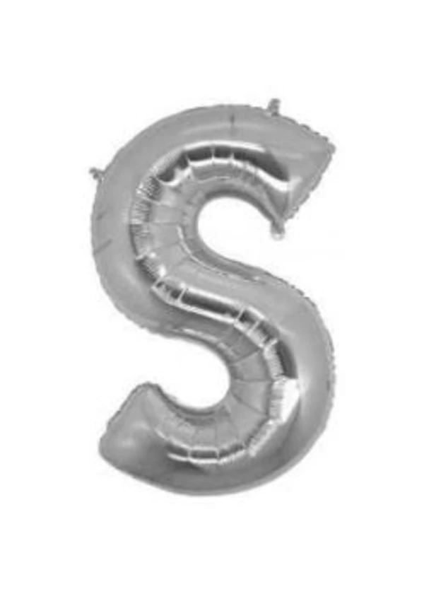 S Harf Folyo Balon Gümüş 100cm