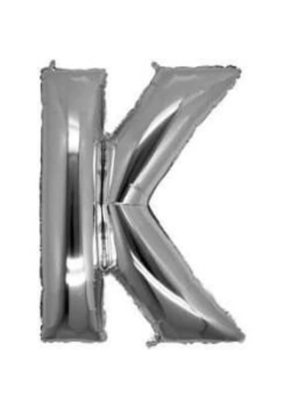K Harf Folyo Balon Gümüş 100cm