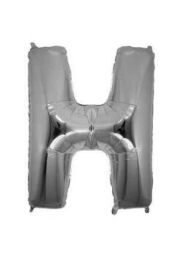 H Harf Folyo Balon Gümüş 100cm