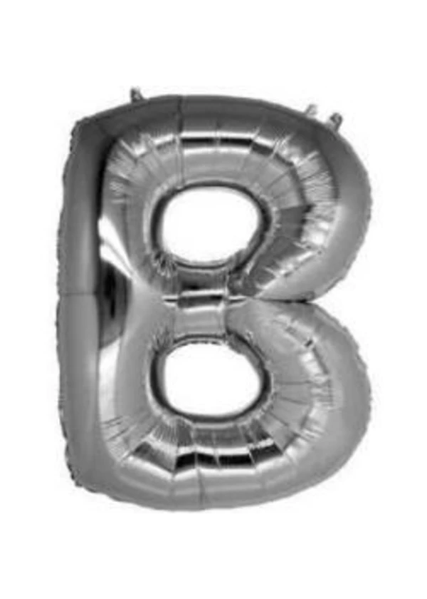 B Harf Folyo Balon Gümüş 100cm