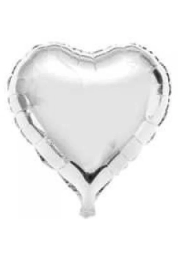 Gümüş Kalp Folyo Balon 25cm