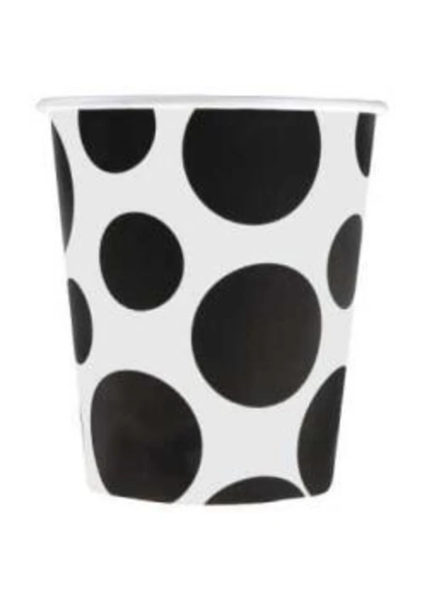 Siyah Karışık Puantiyeli Karton Bardak 8'li