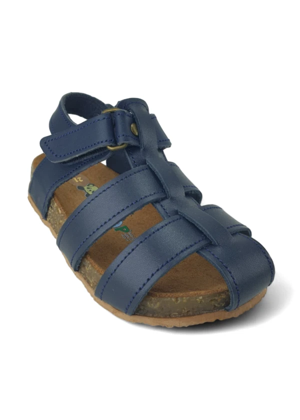 Lacivert Deri ve Ortopedik Bebek Sandalet