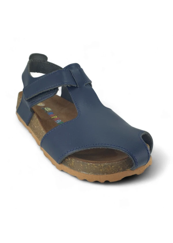 Lacivert Deri ve Ortopedik Bebek Sandalet