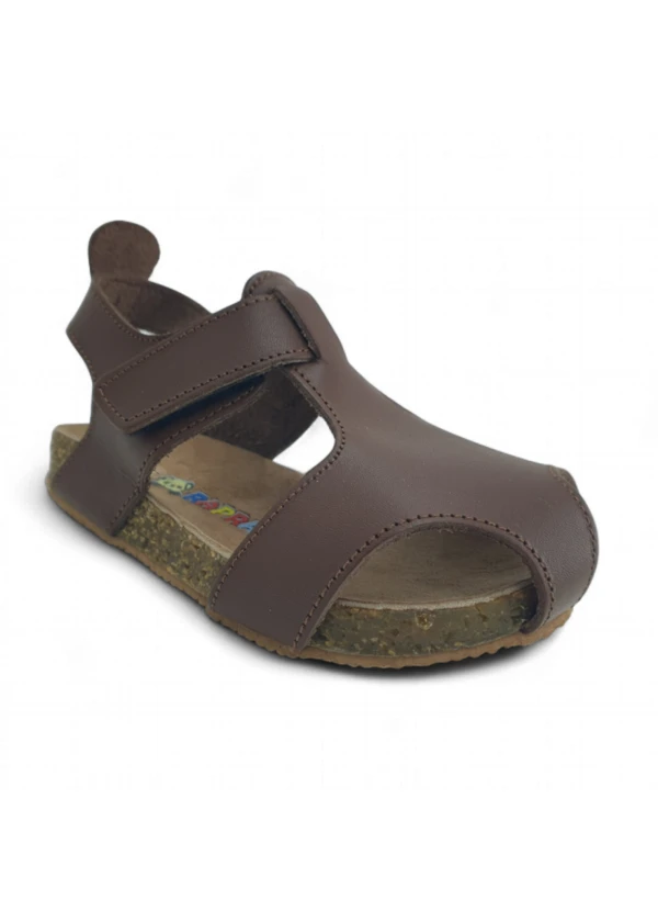 Kahverengi Deri ve Ortopedik Bebek Sandalet