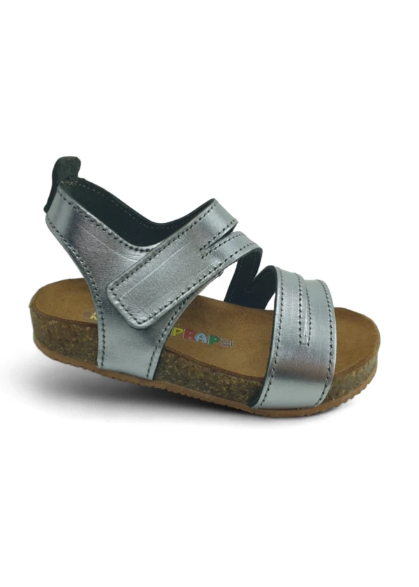 Platin Deri ve Ortopedik Kız Çocuk Sandalet