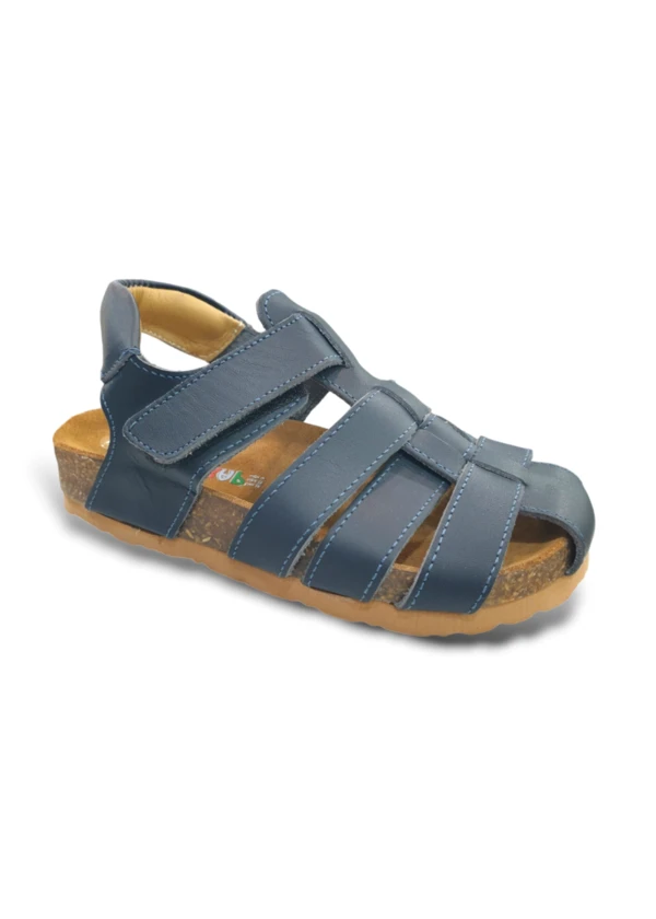 Lacivert Deri ve Ortopedik Çocuk Sandalet