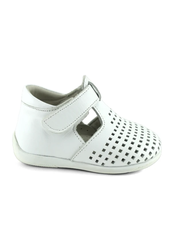 Beyaz Hakiki Deri Tam Ortopedik İlk Adım Ayakkabısı