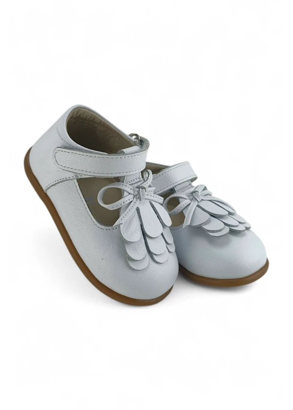 Beyaz Hakiki Deri Tam Ortopedik İlk Adım ve Bebe Babet Ayakkabı