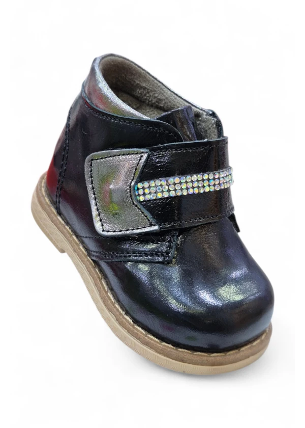 Hakiki Deri Tam Ortopedik Taşlı Kız Bebek Ayakkabı