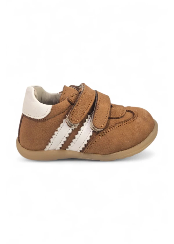 Hakiki Deri Tam Ortopedik Çizgili İlk Adım Ayakkabısı