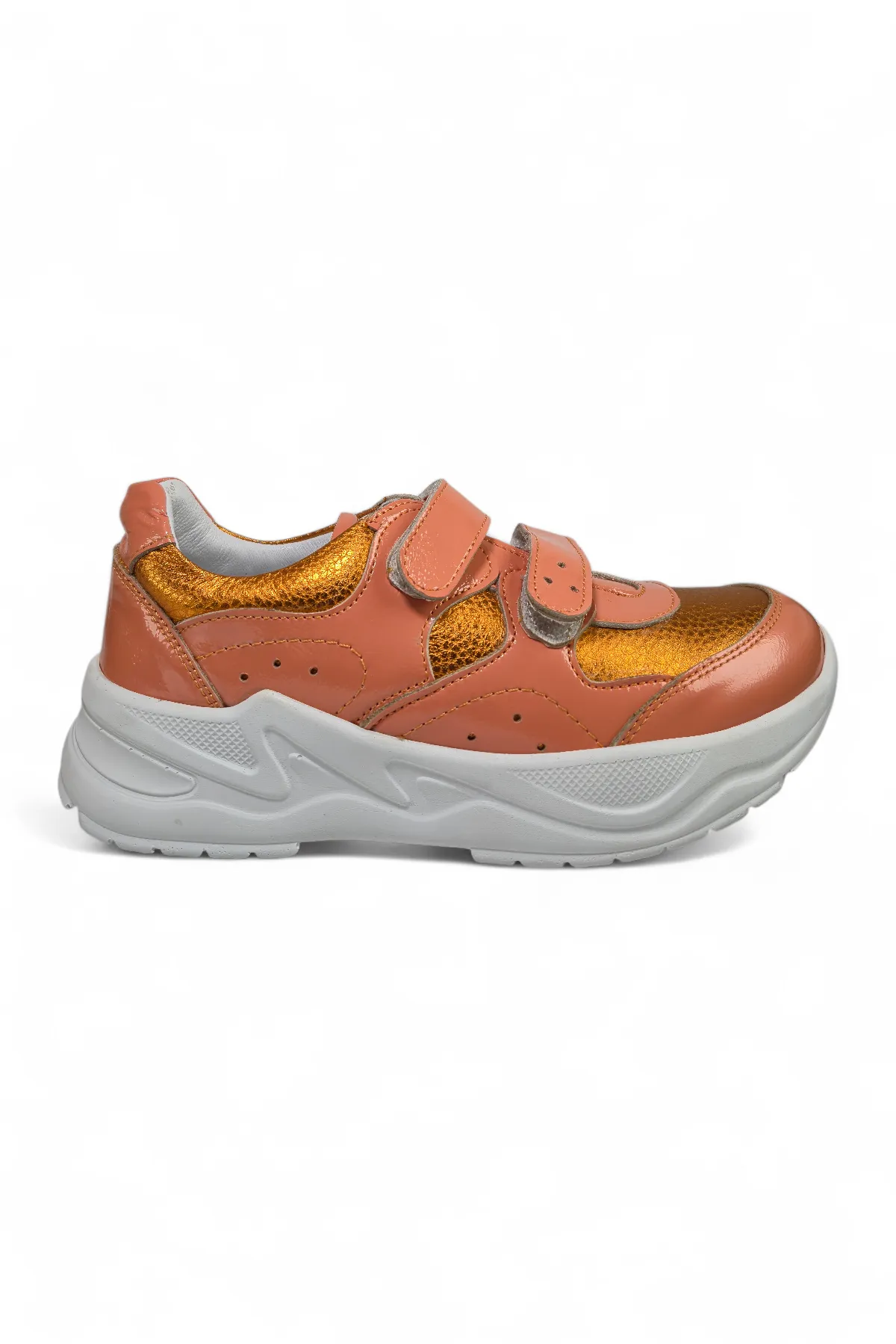 Turuncu Hakiki Deri Tam Ortopedik Kız Çocuk Spor Ayakkabı